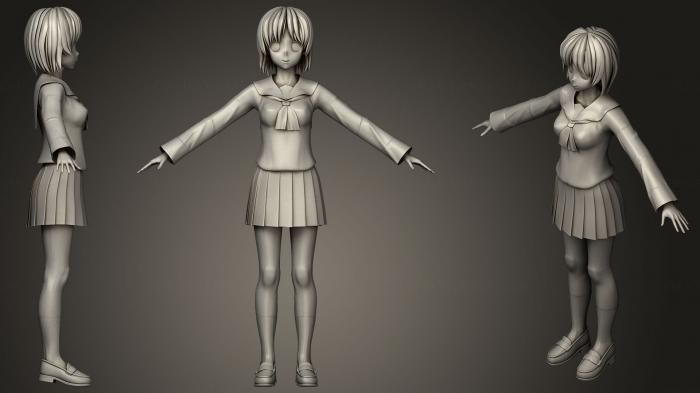 Figurines of girls (STKGL_0314) 3D model for CNC machine